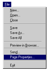Select Page Properties from the File menu